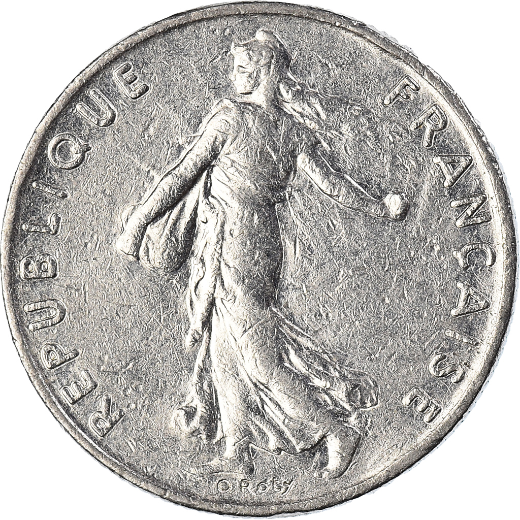 Moneda, Francia, Semeuse, 1/2 Franc, 1983, Paris, BC+, Níquel, KM:931.1