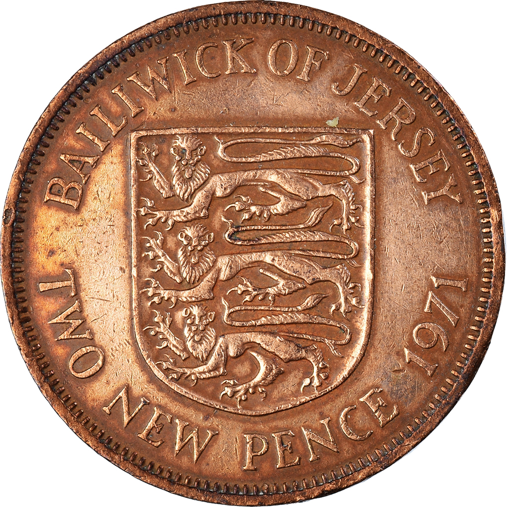 Coin, Jersey, Elizabeth II, 2 New Pence, 1971, , Bronze, KM:31