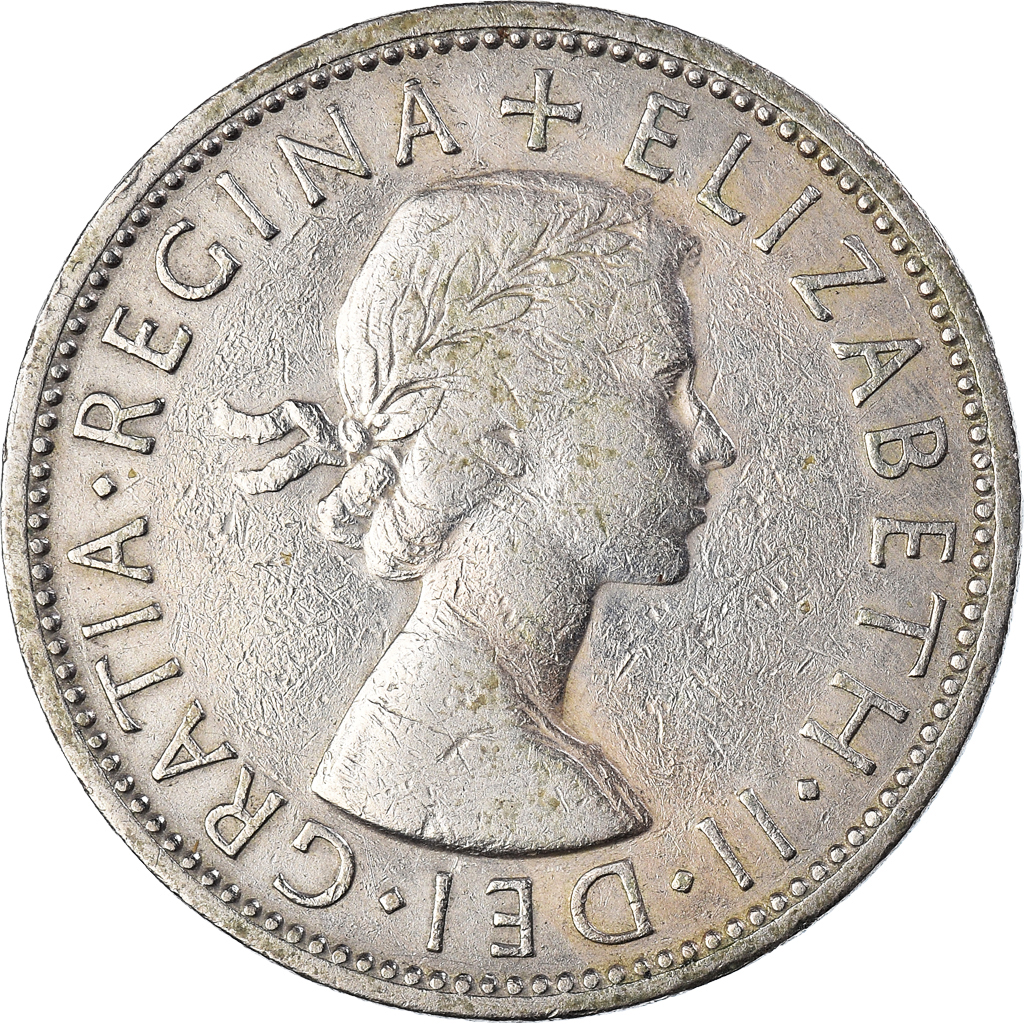 Moneda, Gran Bretaña, Elizabeth II, Florin, Two Shillings, 1963, BC+, Cobre -
