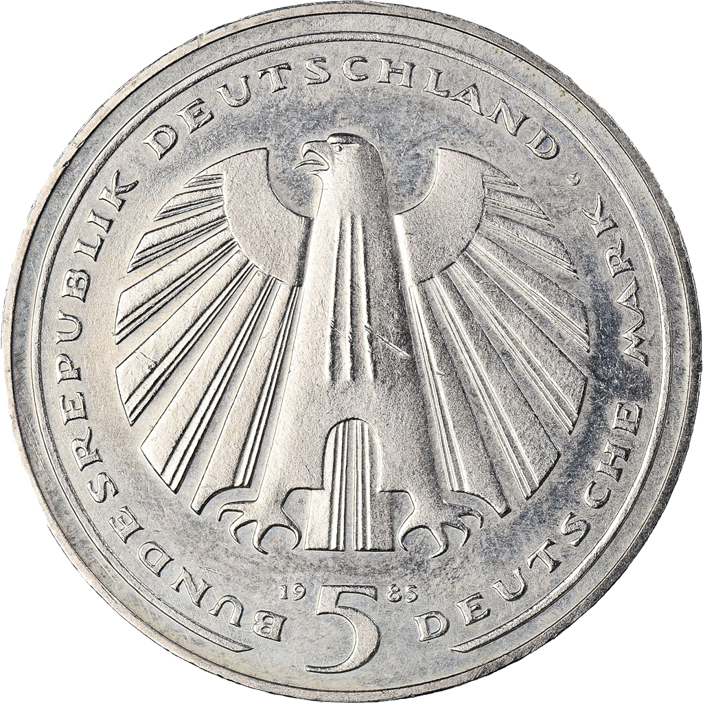 Coin, GERMANY - FEDERAL REPUBLIC, 5 Mark, 1985, Karlsruhe, Germany, 