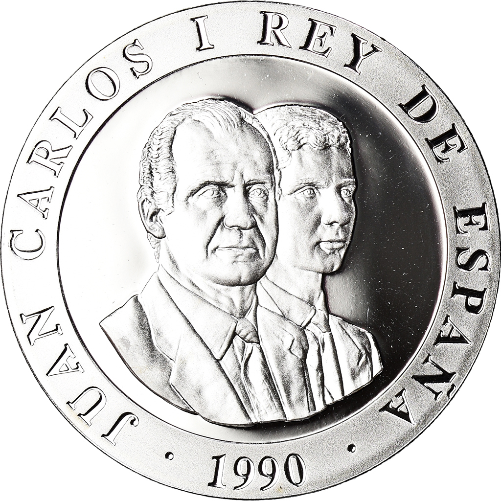 Coin, Spain, Juan Carlos I, 2000 Pesetas, 1990, Madrid, BE, , Silver