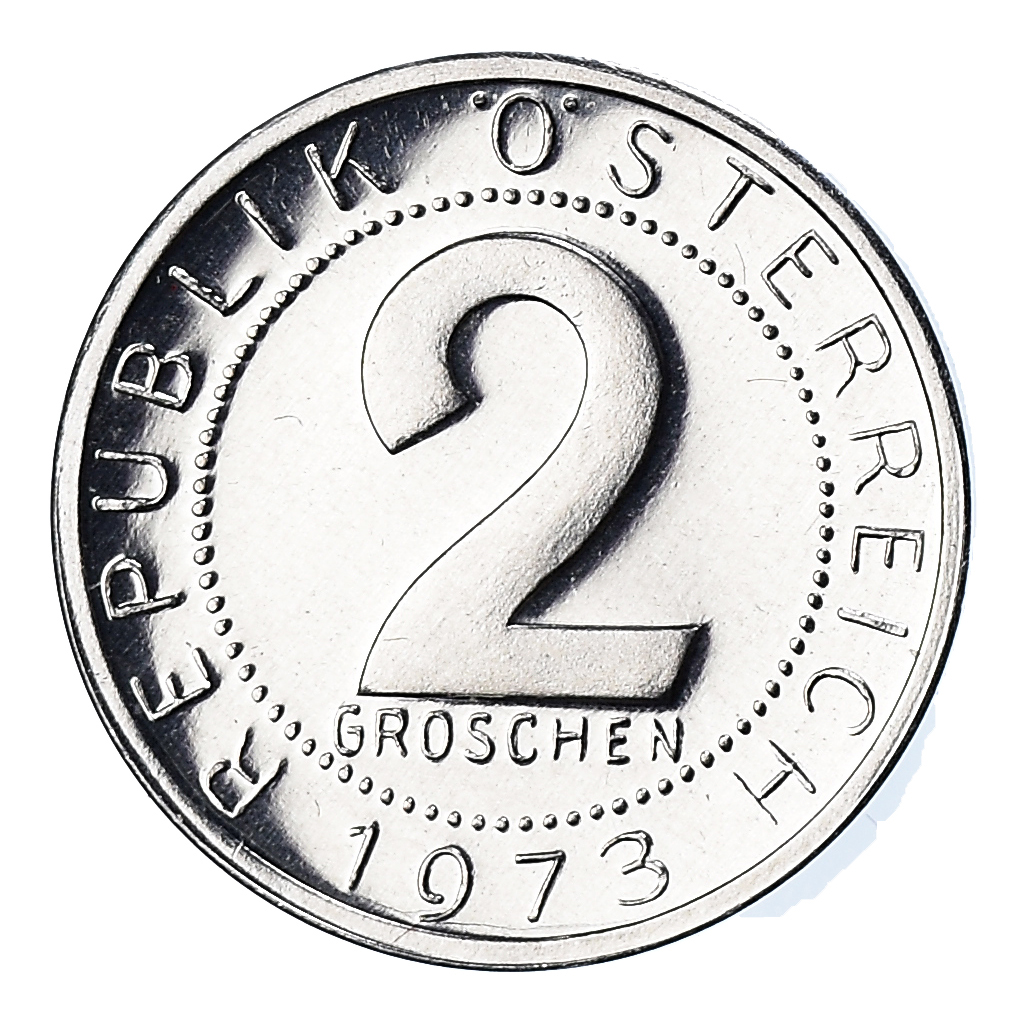 Moneda, Austria, 2 Groschen, 1973, FDC, FDC, Aluminio, KM:2876
