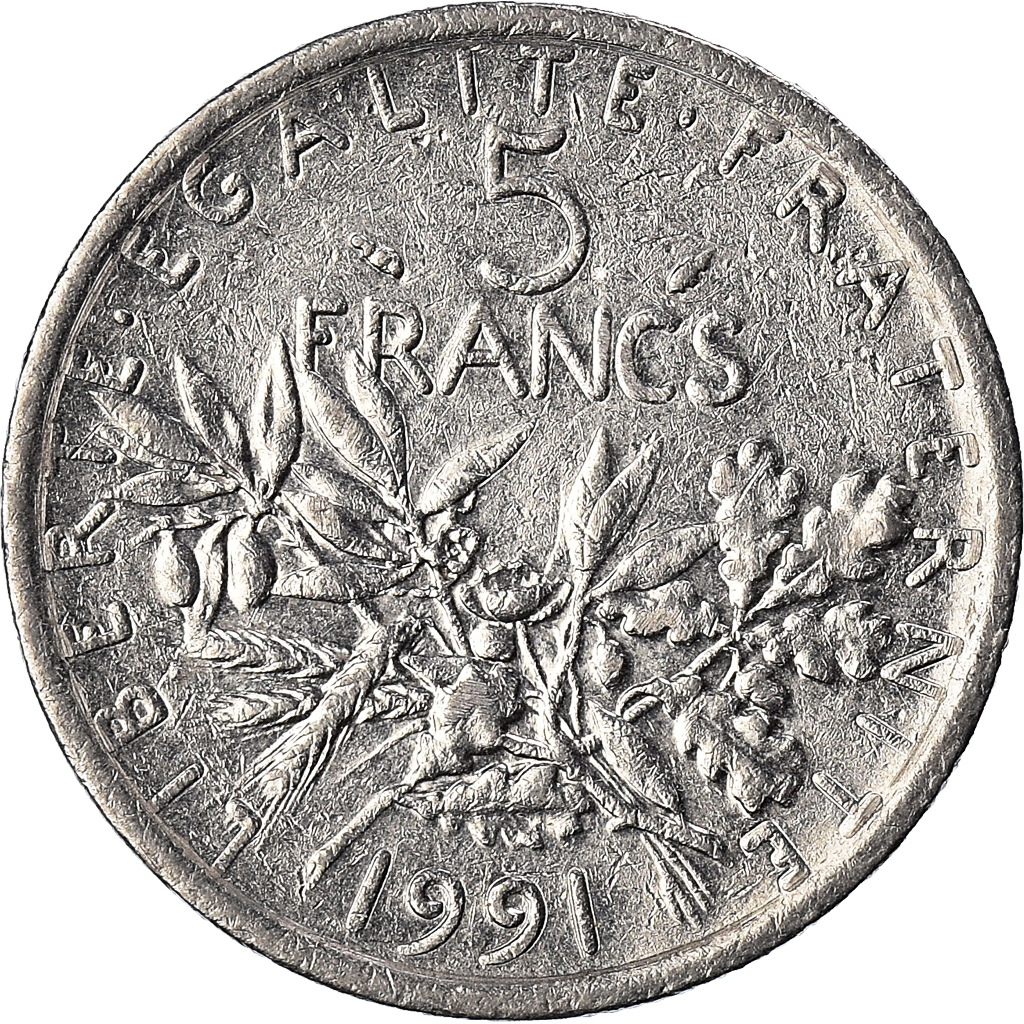 Coin, France, Semeuse, 5 Francs, 1991, Paris, , Nickel Clad