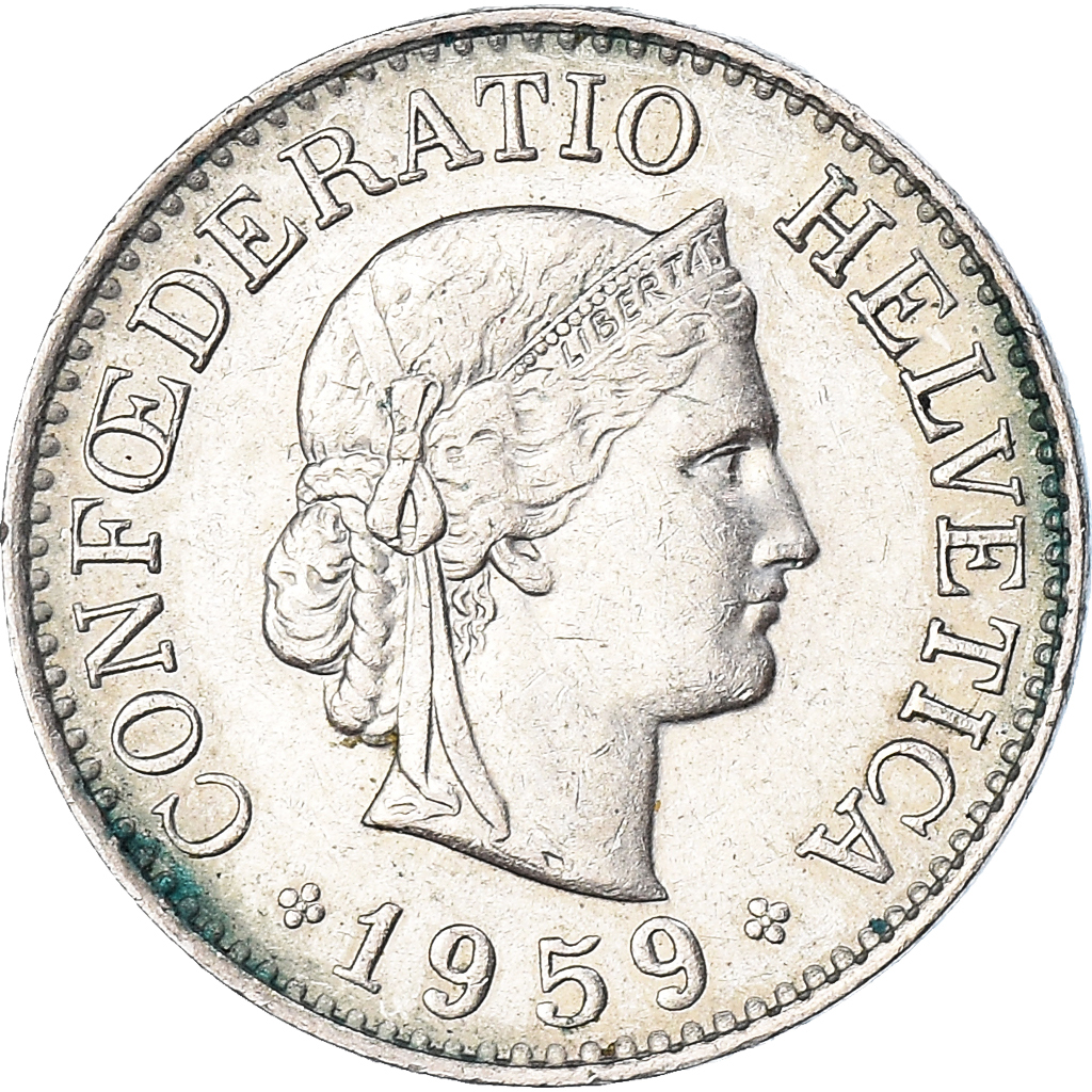 Coin, Switzerland, 10 Rappen, 1959, Bern, , Copper-nickel, KM:27