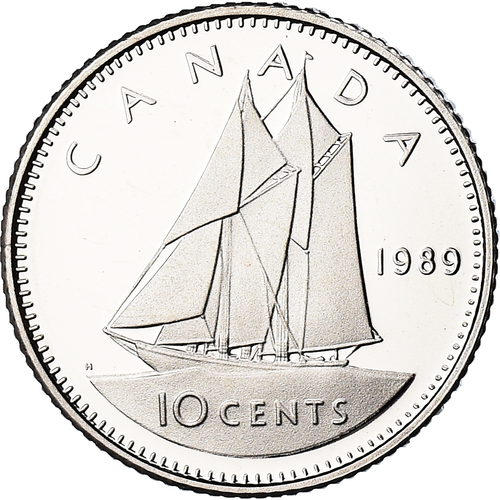 Coin, Canada, Elizabeth II, 10 Cents, 1989, Royal Canadian Mint, Ottawa, BE