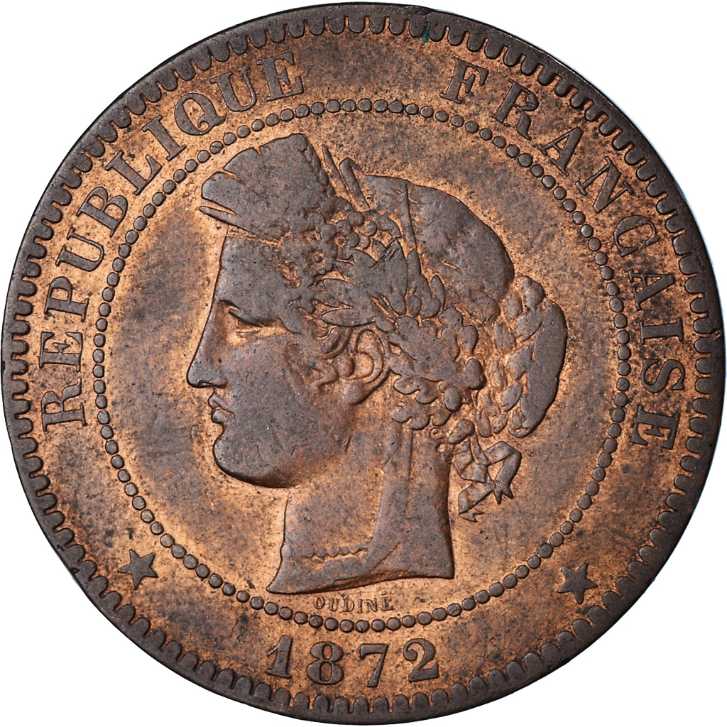 Coin, France, Cérès, 10 Centimes, 1872, Paris, , Bronze, KM:815.1
