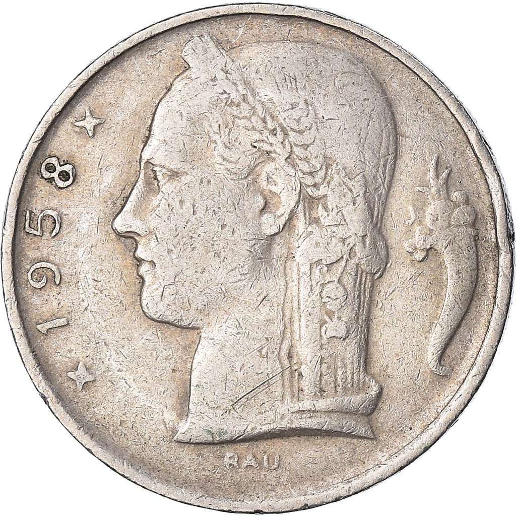 Coin, Belgium, 5 Francs, 5 Frank, 1958, , Copper-nickel, KM:135.1