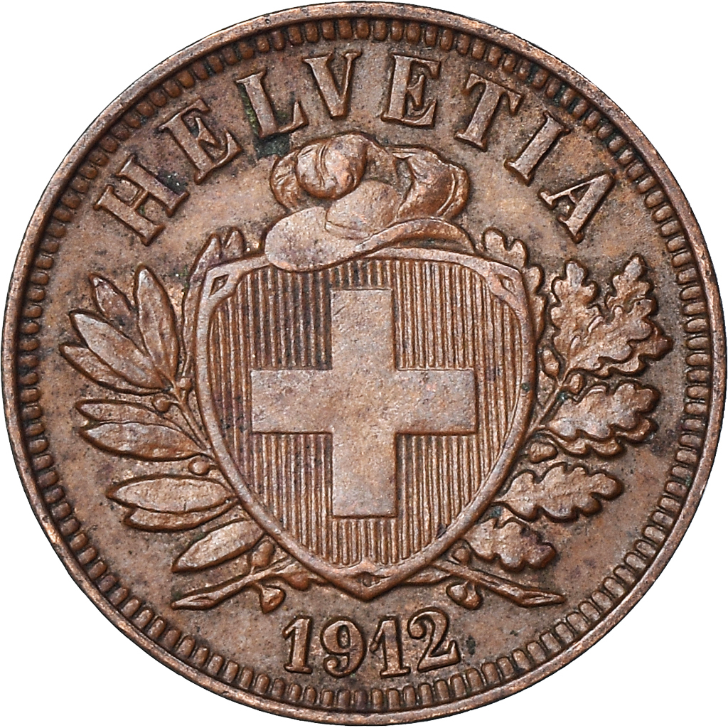 Coin, Switzerland, 2 Rappen, 1912, Bern, , Bronze, KM:4.2