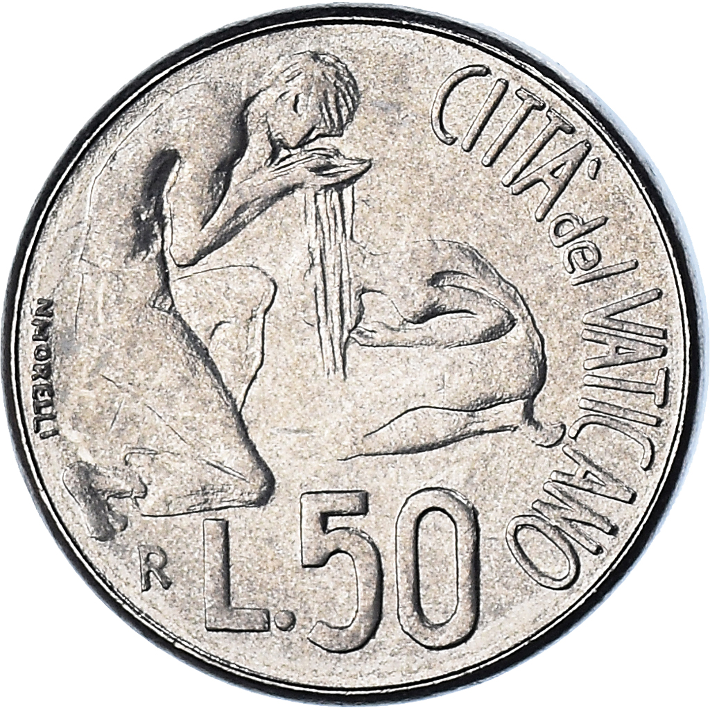 Coin, VATICAN CITY, John Paul II, 50 Lire, 1991, FDC, , Stainless