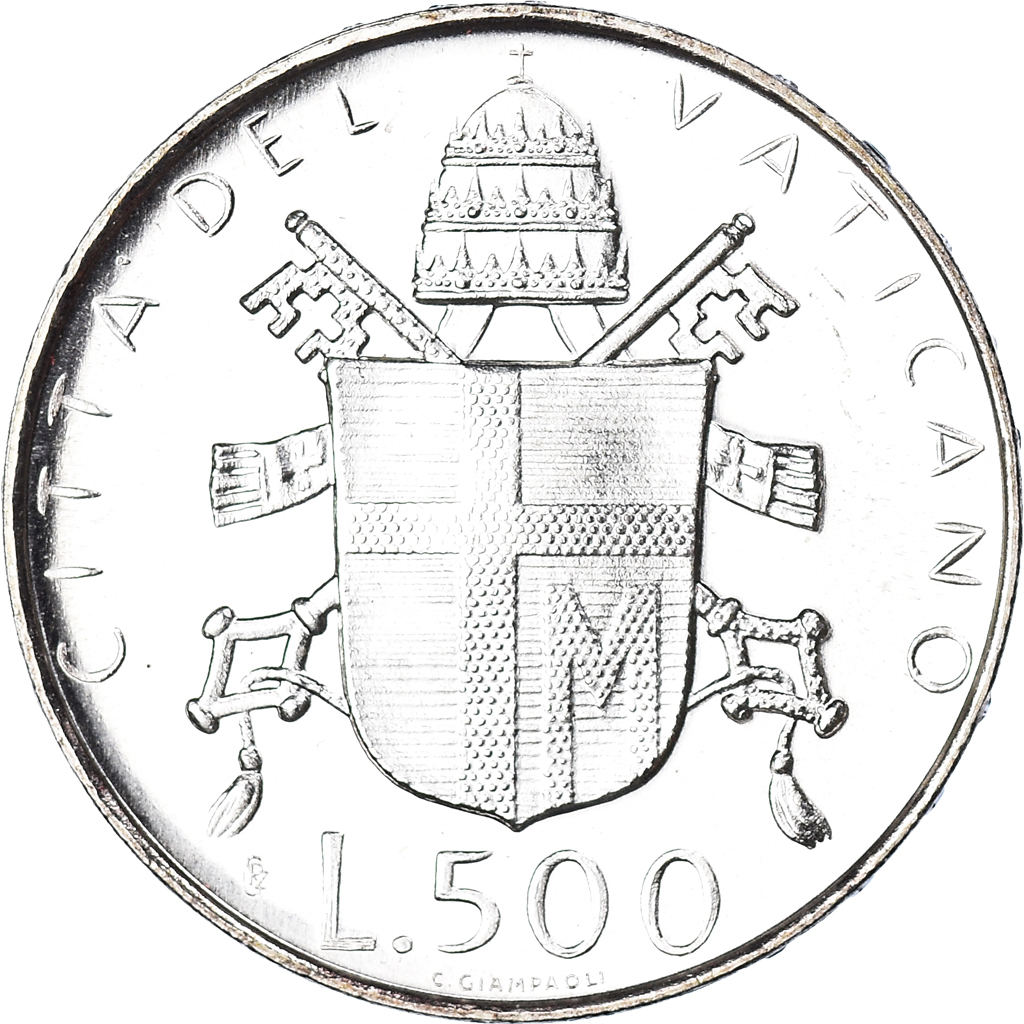 Coin, VATICAN CITY, John Paul II, 500 Lire, 1980, FDC.AN 2, , Silver