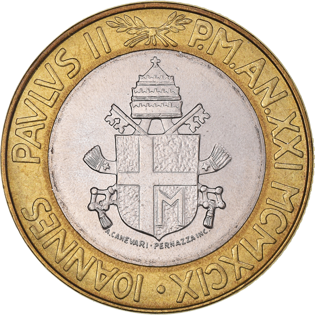 Coin, VATICAN CITY, John Paul II, 1000 Lire, 1999, Rome, , Bi-Metallic