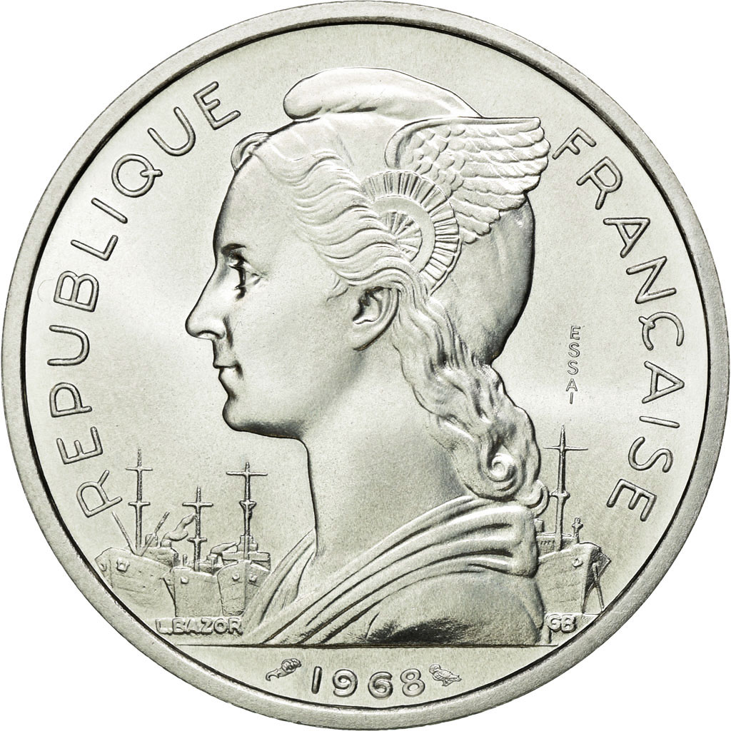 Coin, FRENCH AFARS & ISSAS, 5 Francs, 1968, Paris, , Aluminium