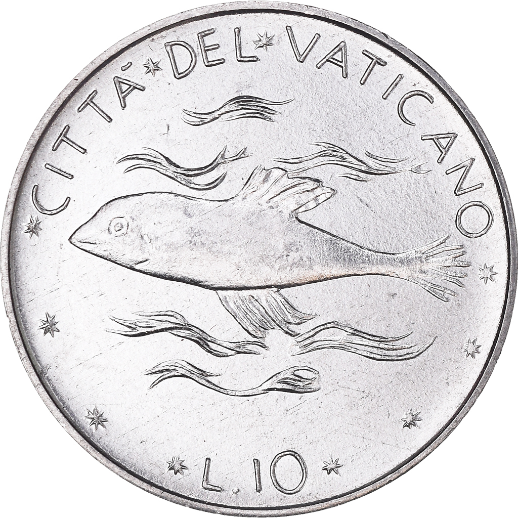 Coin, VATICAN CITY, Paul VI, 10 Lire, 1972, , Aluminum, KM:119