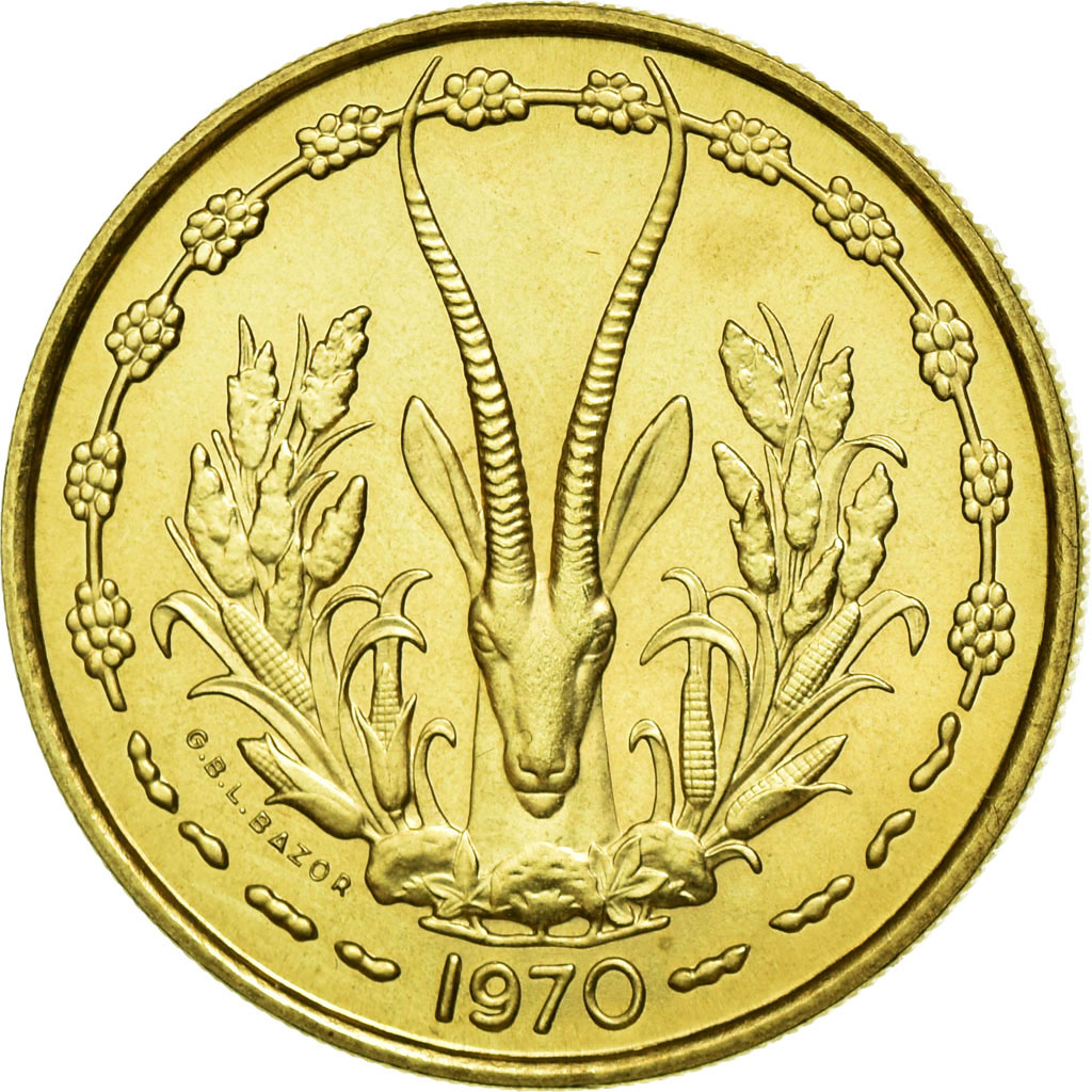 Coin, West African States, 25 Francs, 1970, , Aluminum-Bronze, KM:5