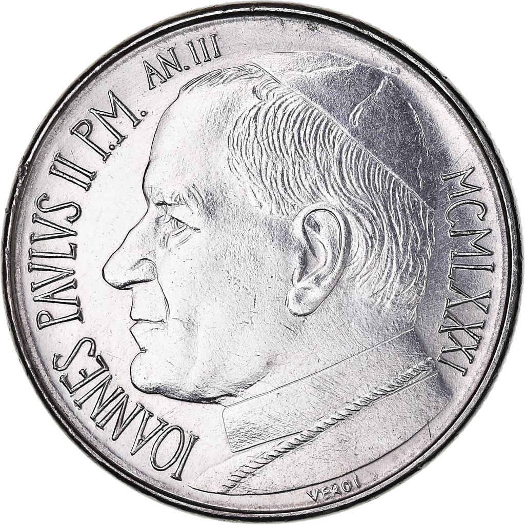 Coin, VATICAN CITY, John Paul II, 50 Lire, 1981, Roma, FDC, , Stainless