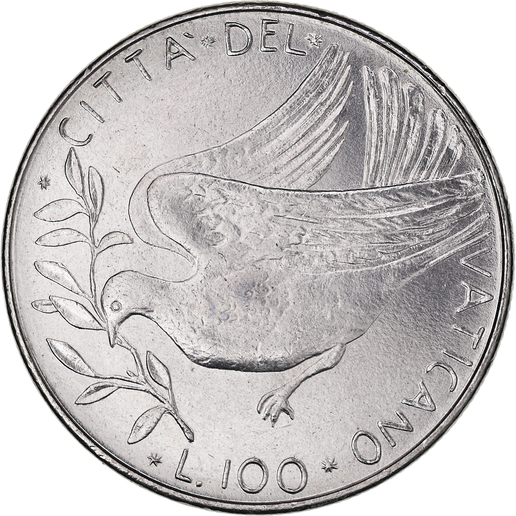 Coin, VATICAN CITY, Paul VI, 100 Lire, 1976, , Stainless Steel, KM:122