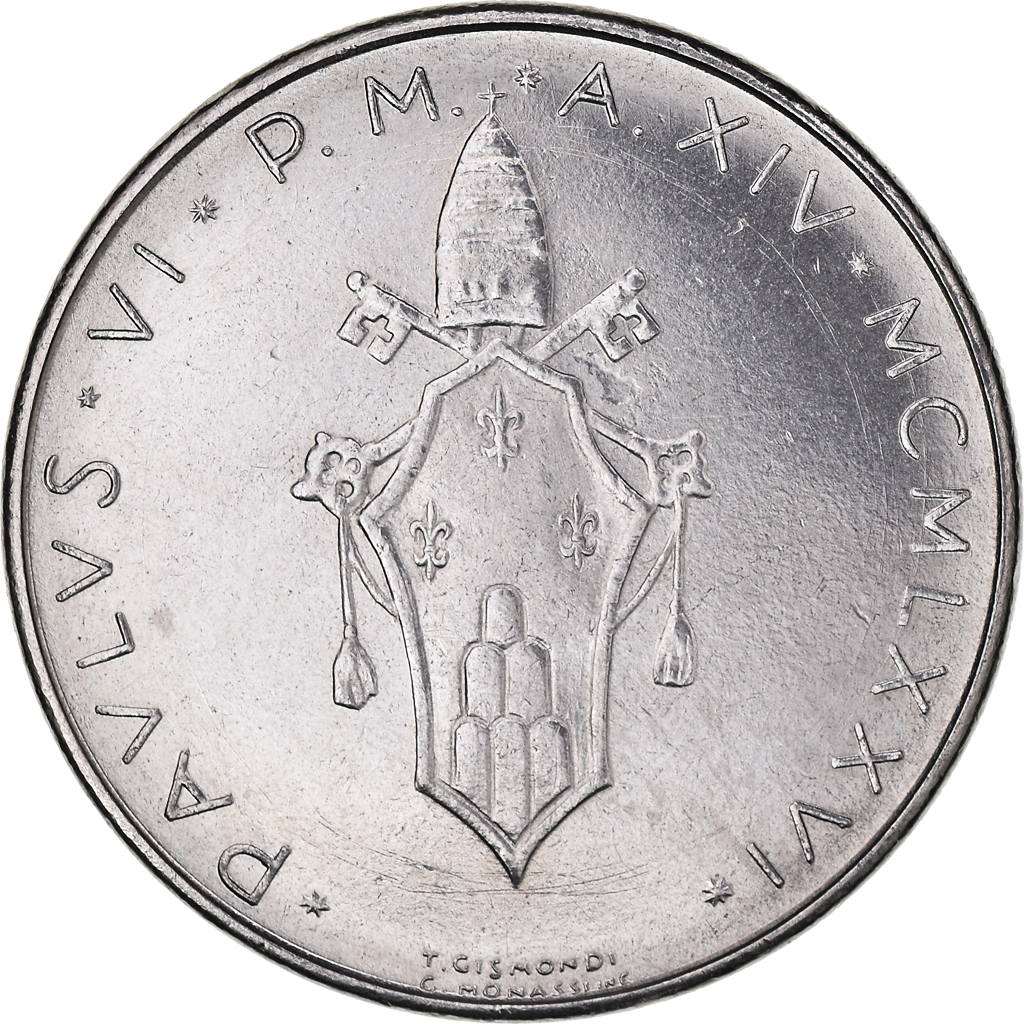 Coin, VATICAN CITY, Paul VI, 100 Lire, 1976, , Stainless Steel, KM:122