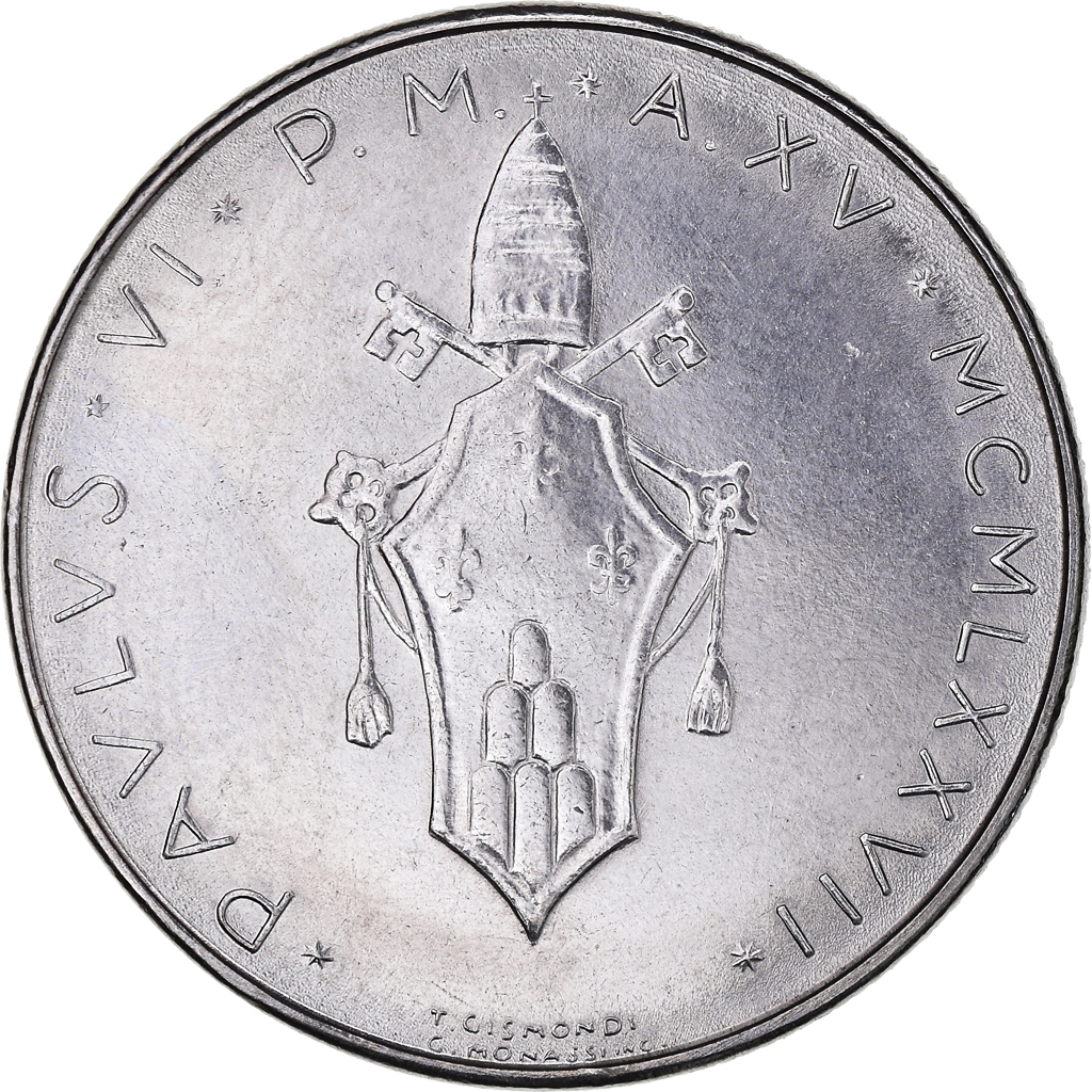 Coin, VATICAN CITY, Paul VI, 100 Lire, 1977, , Stainless Steel, KM:122