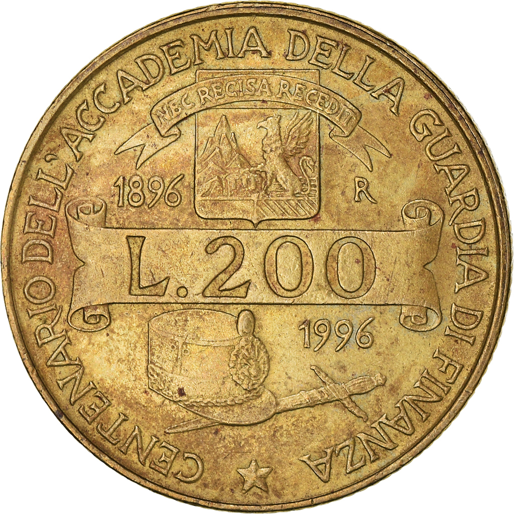 Moneda, Italia, 200 Lire, 1996, Rome, BC+, Aluminio - bronce, KM:184