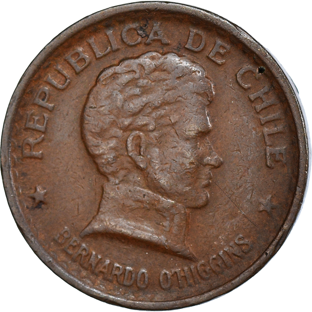 Moneta, Cile, 20 Centavos, 1944, BB, Rame, KM:177