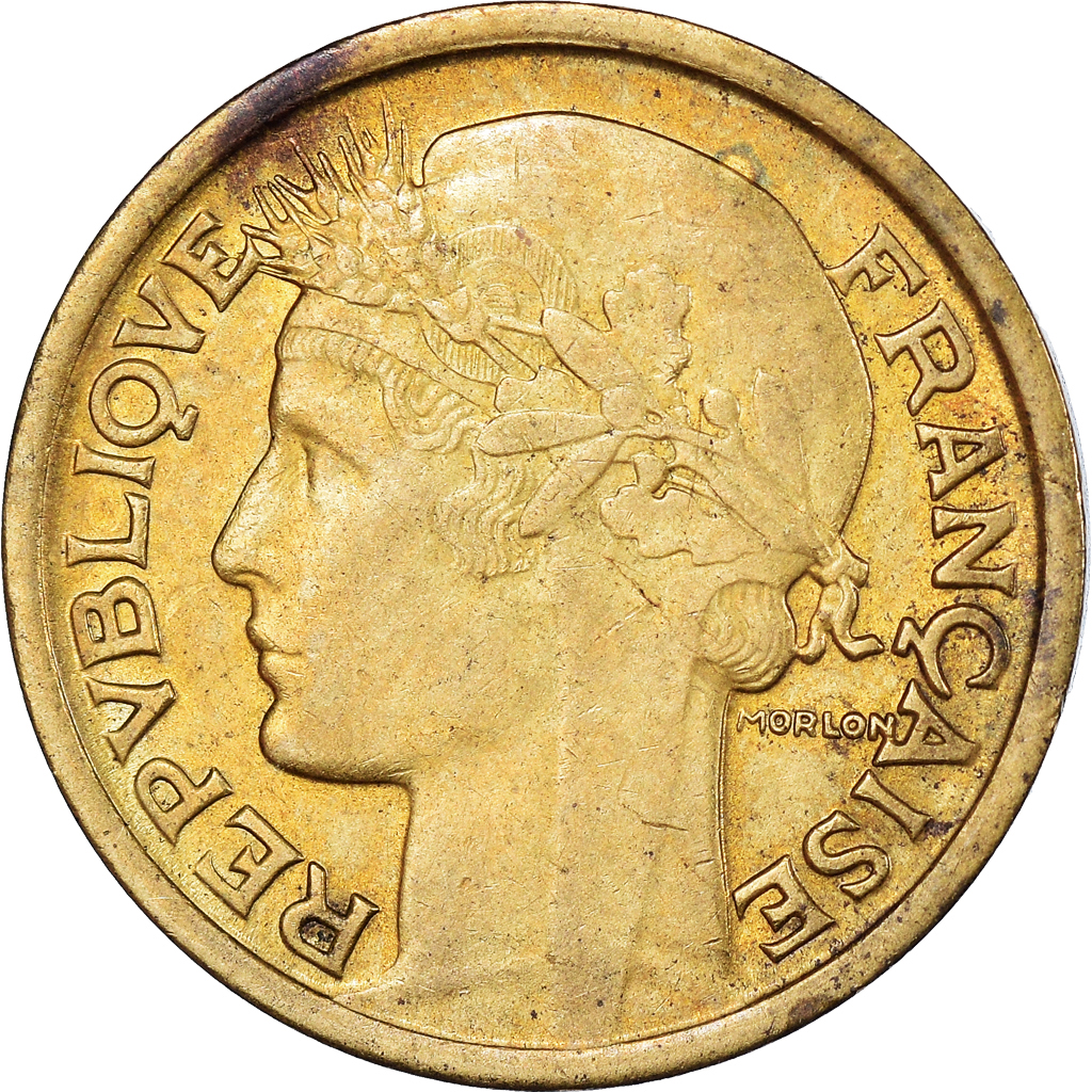 Moneda, Francia, Morlon, Franc, 1939, BC+, Aluminio - bronce, KM:885