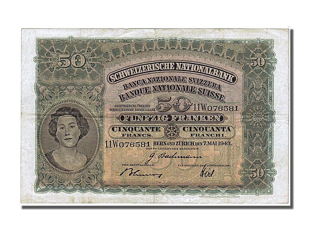 Banknote, Switzerland, 50 Franken, 1943, 1943-05-07, EF(40-45)