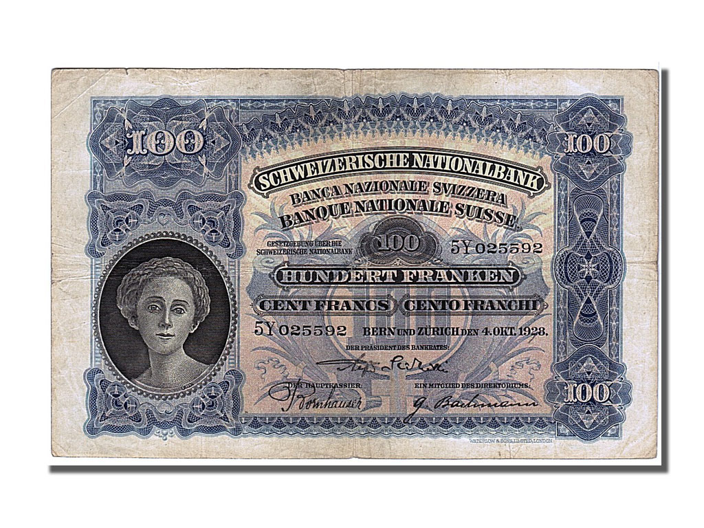 Banknote, Switzerland, 100 Franken, 1928, 1928-10-04, EF
