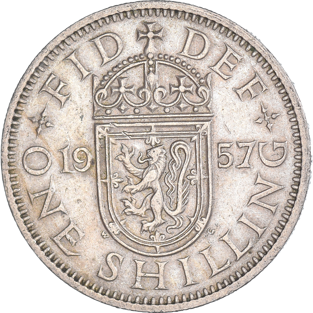 Coin, Great Britain, Elizabeth II, Shilling, 1957, , Copper-nickel