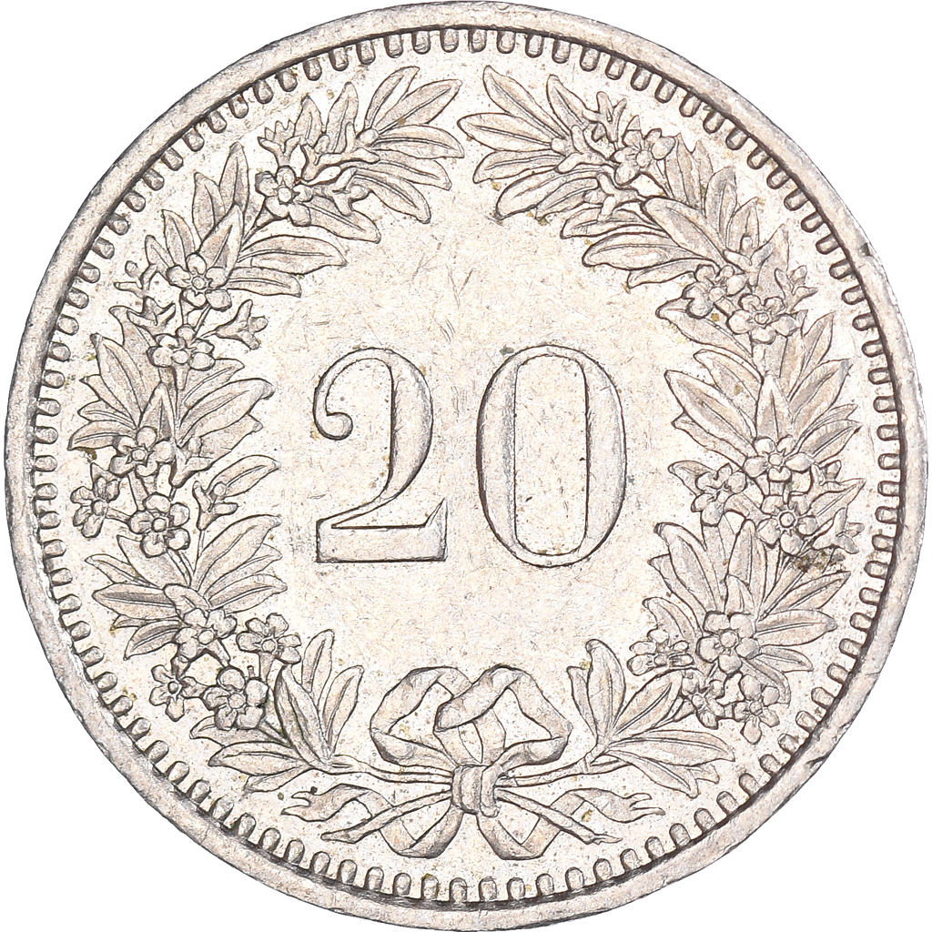 Moneda, Suiza, 20 Rappen, 1982, Bern, BE, MBC, Cobre - níquel, KM:29a