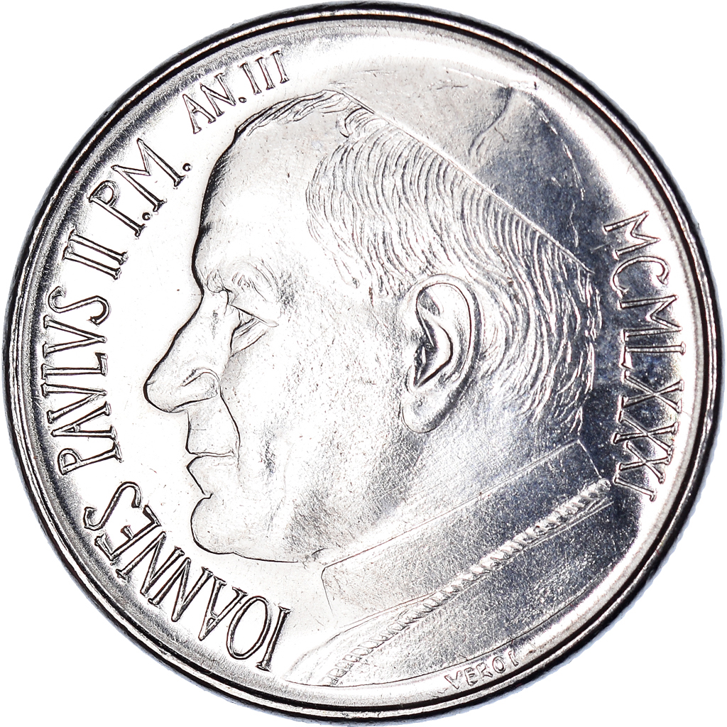 Coin, VATICAN CITY, John Paul II, 50 Lire, 1981, Roma, FDC, , Stainless