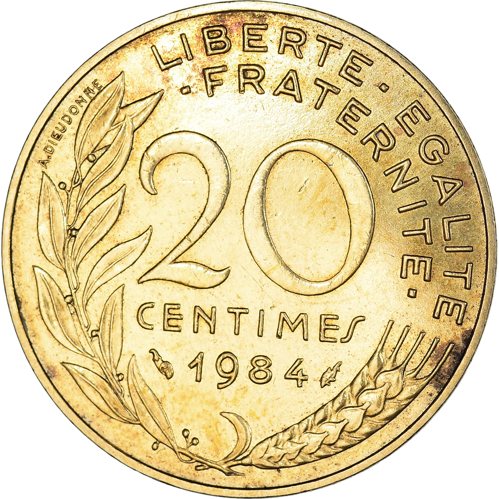 Moneda, Francia, Marianne, 20 Centimes, 1984, Paris, EBC, Aluminio - bronce