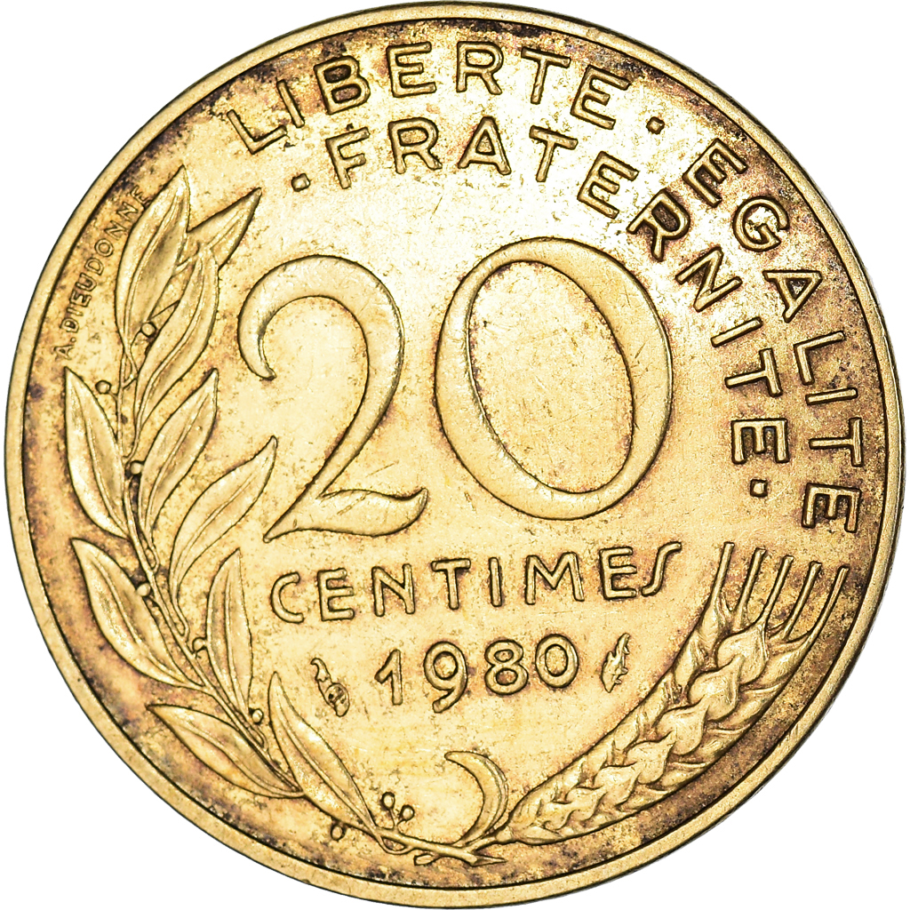 Coin, France, Marianne, 20 Centimes, 1980, Paris, , Aluminum-Bronze
