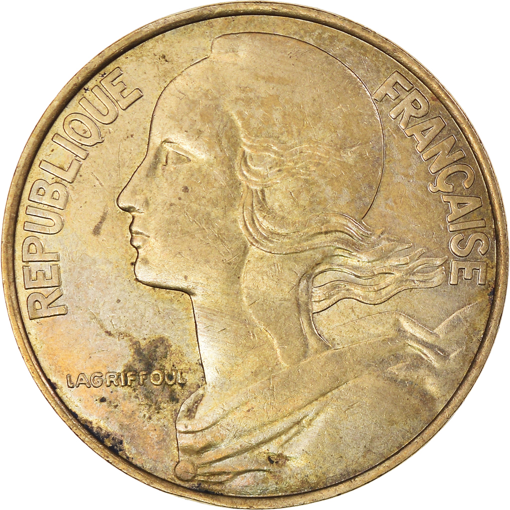 Moneda, Francia, Marianne, 20 Centimes, 1996, Paris, BC+, Aluminio - bronce