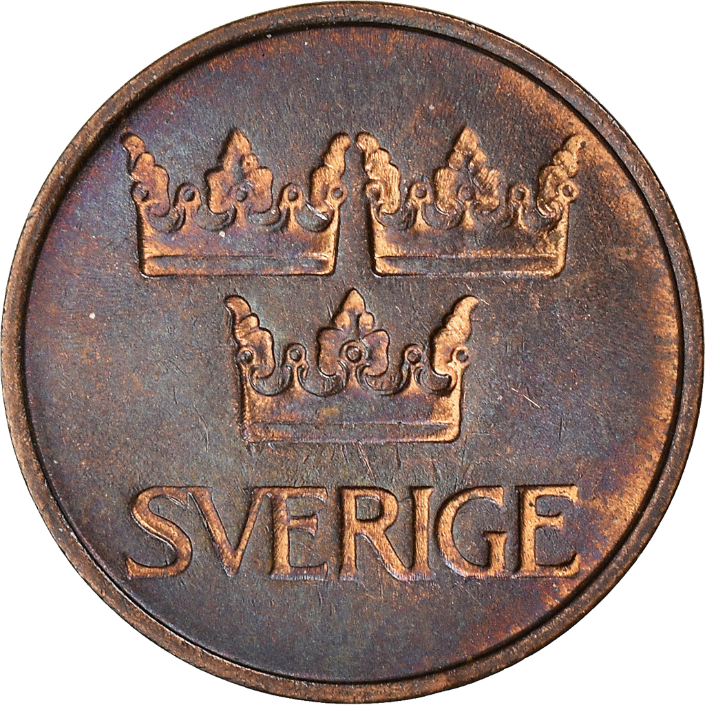 Moneda, Suecia, Gustaf VI, 5 Öre, 1973, MBC+, Bronce, KM:845