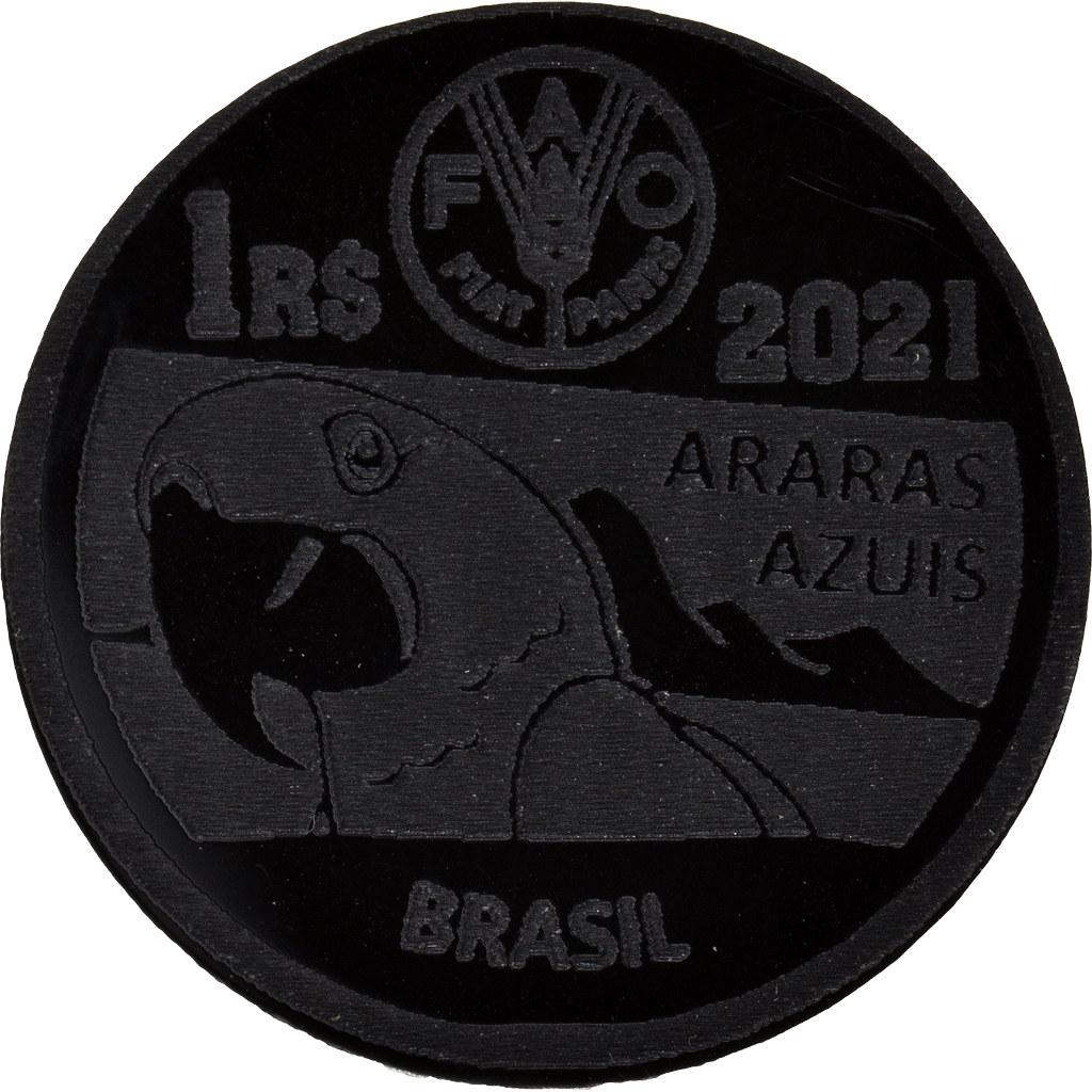 Moneda, Brasil, 1 Réal, 2021, Monnaie de fantaisie. Colorized.Mercosur., SC