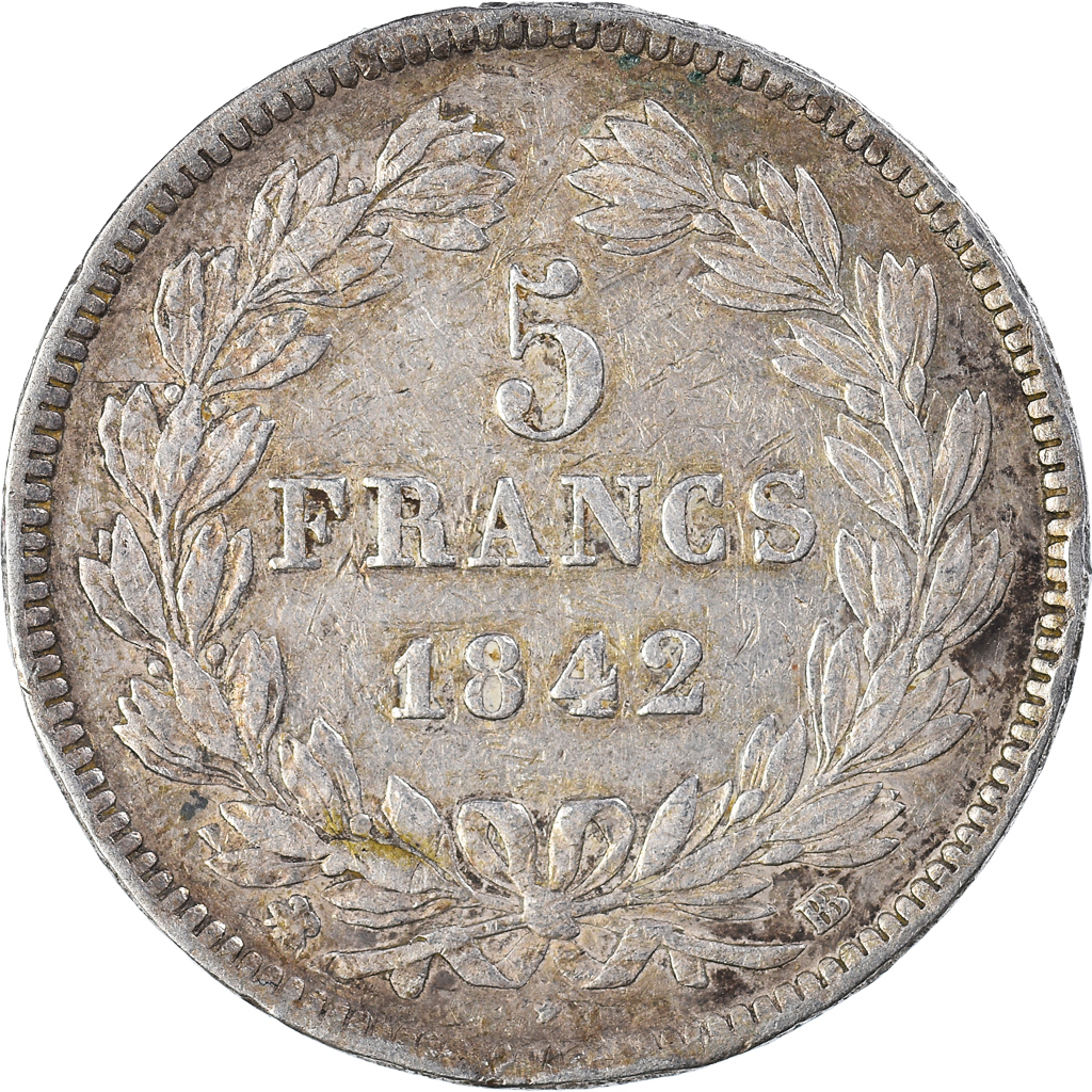 Coin, France, Louis-Philippe, 5 Francs, 1842, Strasbourg, , Silver