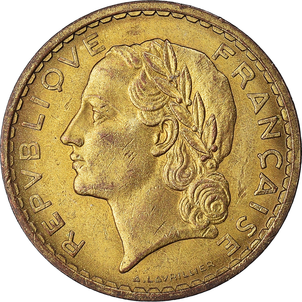 Coin, France, Lavrillier, 5 Francs, 1939, , Aluminum-Bronze, KM:888a.1
