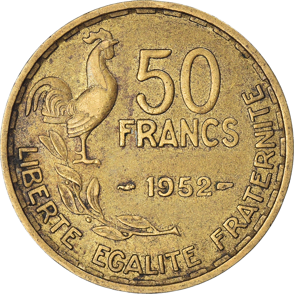 Coin, France, Guiraud, 50 Francs, 1952, Paris, , Aluminum-Bronze