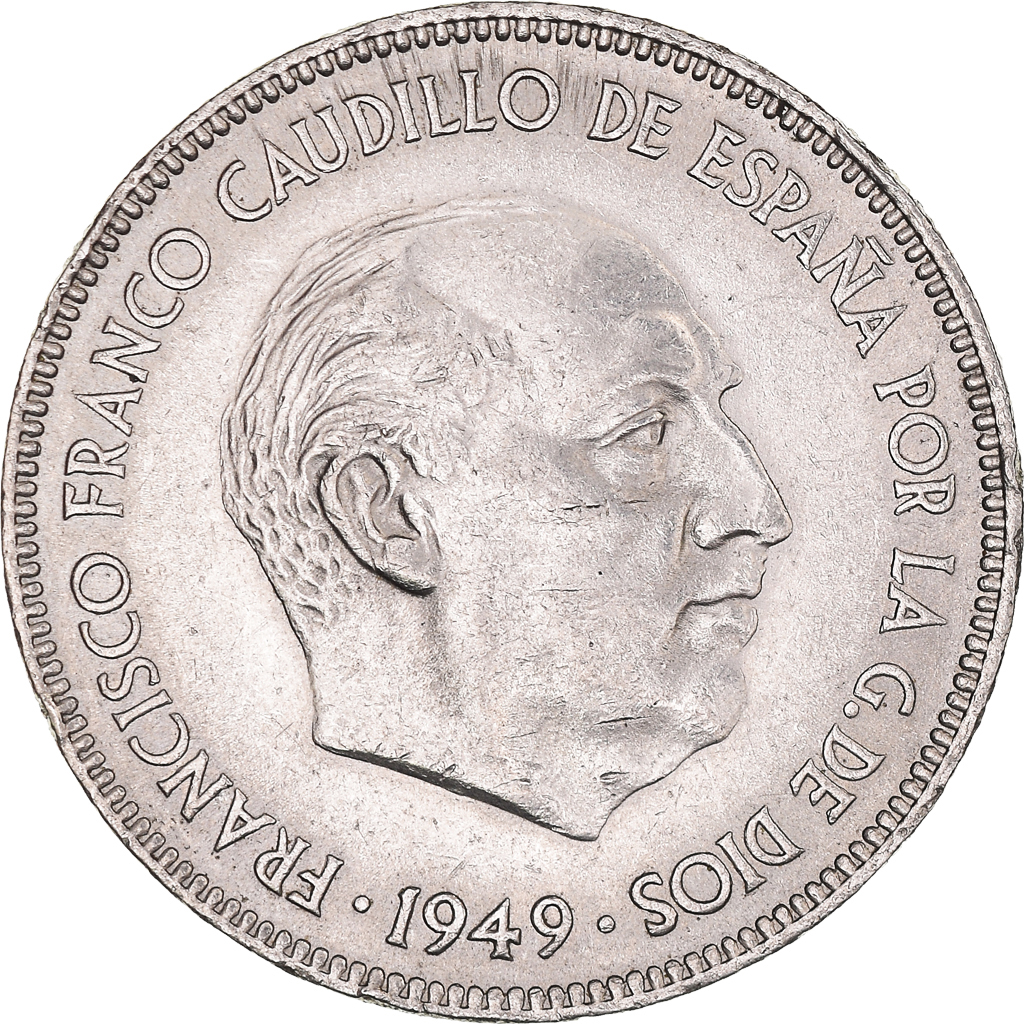 Coin, Spain, Caudillo and regent, 5 Pesetas, 1950, , Nickel, KM:778