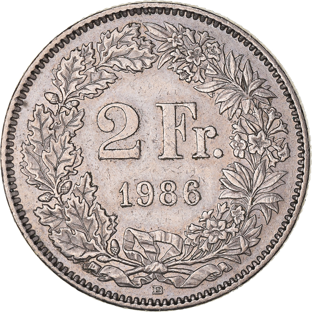 Coin, Switzerland, 2 Francs, 1986, Bern, , Copper-nickel, KM:21a.3