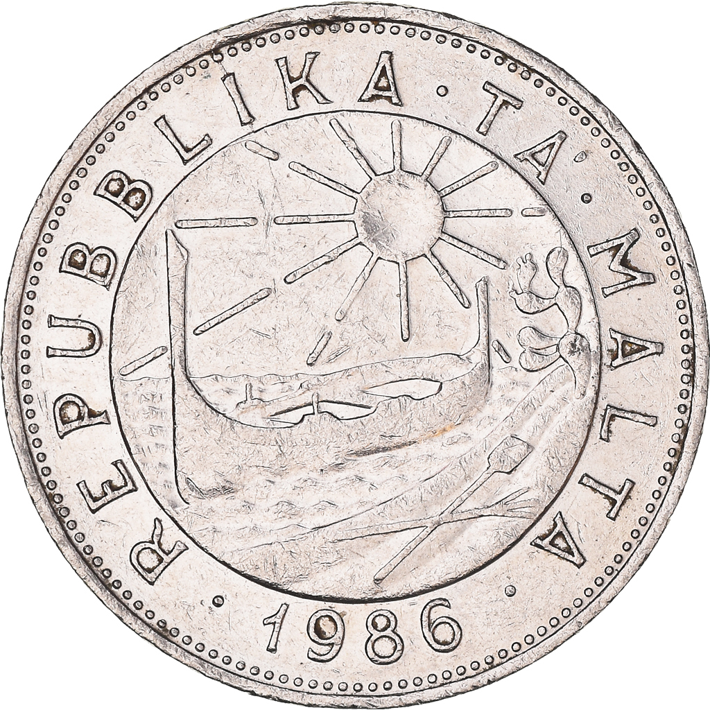 Coin, Malta, Lira, 1986, , Nickel, KM:82