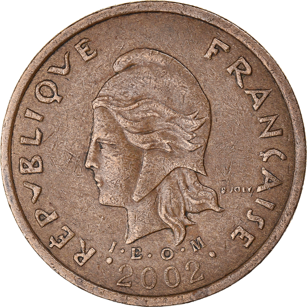 Moneda, Nueva Caledonia, 100 Francs, 2002, Paris, MBC, Níquel - bronce, KM:15