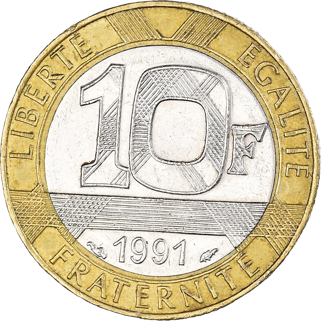 Coin, France, Génie, 10 Francs, 1991, , Bi-Metallic, KM:964.1