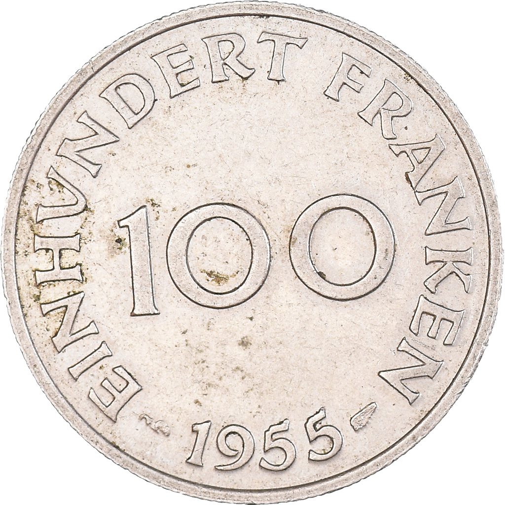 Coin, SAARLAND, 100 Franken, 1955, Paris, , Copper-nickel, KM:4