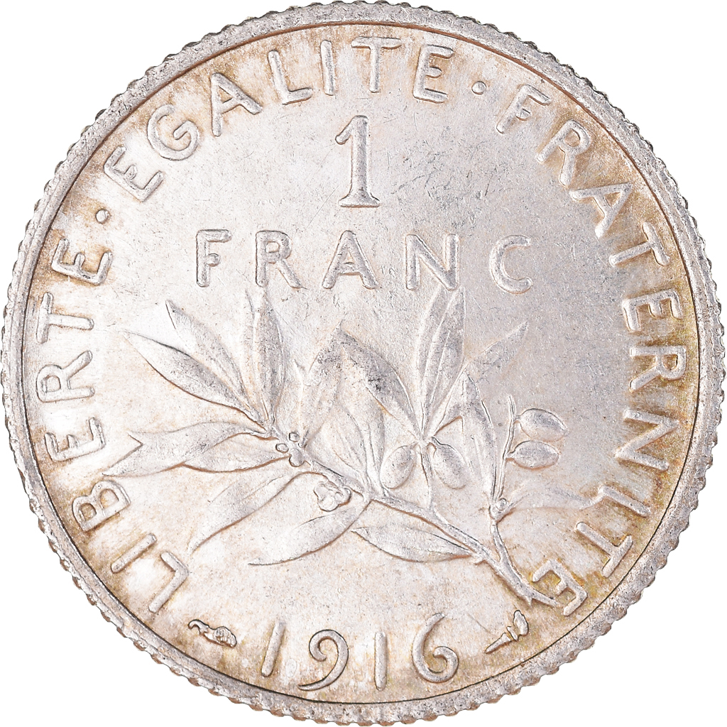 Coin, France, Semeuse, Franc, 1916, Paris, , Silver, KM:844.1