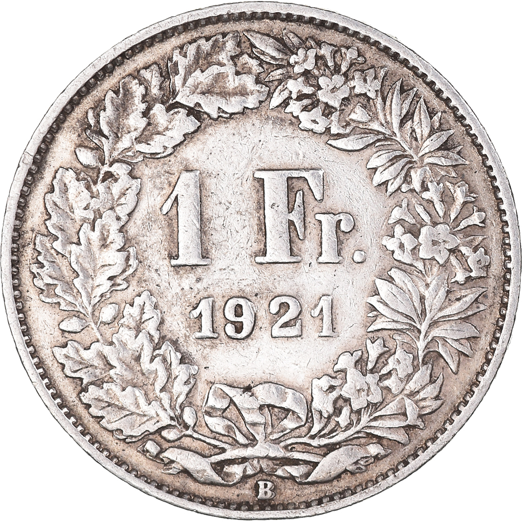 Coin, Switzerland, Franc, 1921, Bern, , Silver, KM:24
