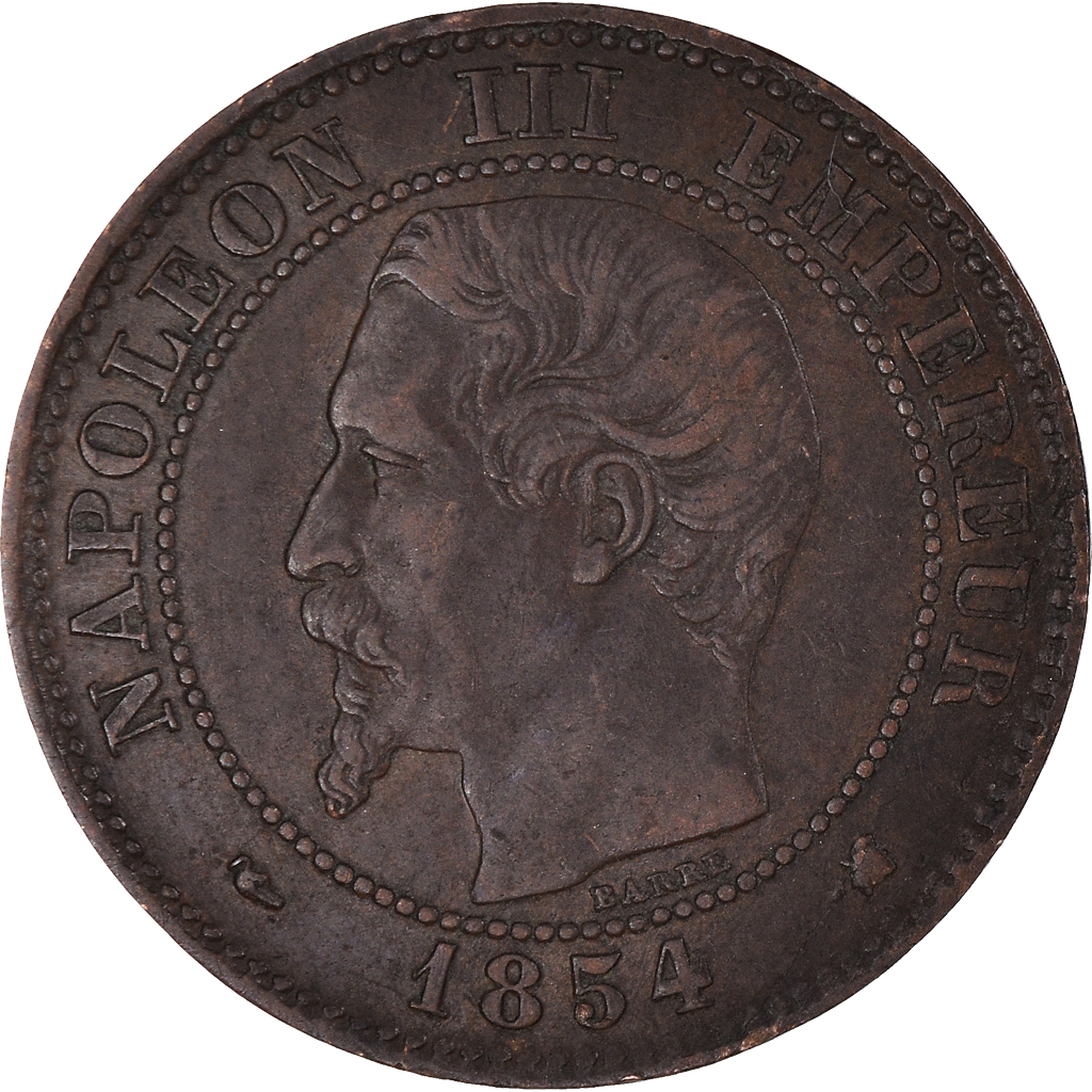 Coin, France, Napoléon III, 2 Centimes, 1854, Bordeaux, , Bronze