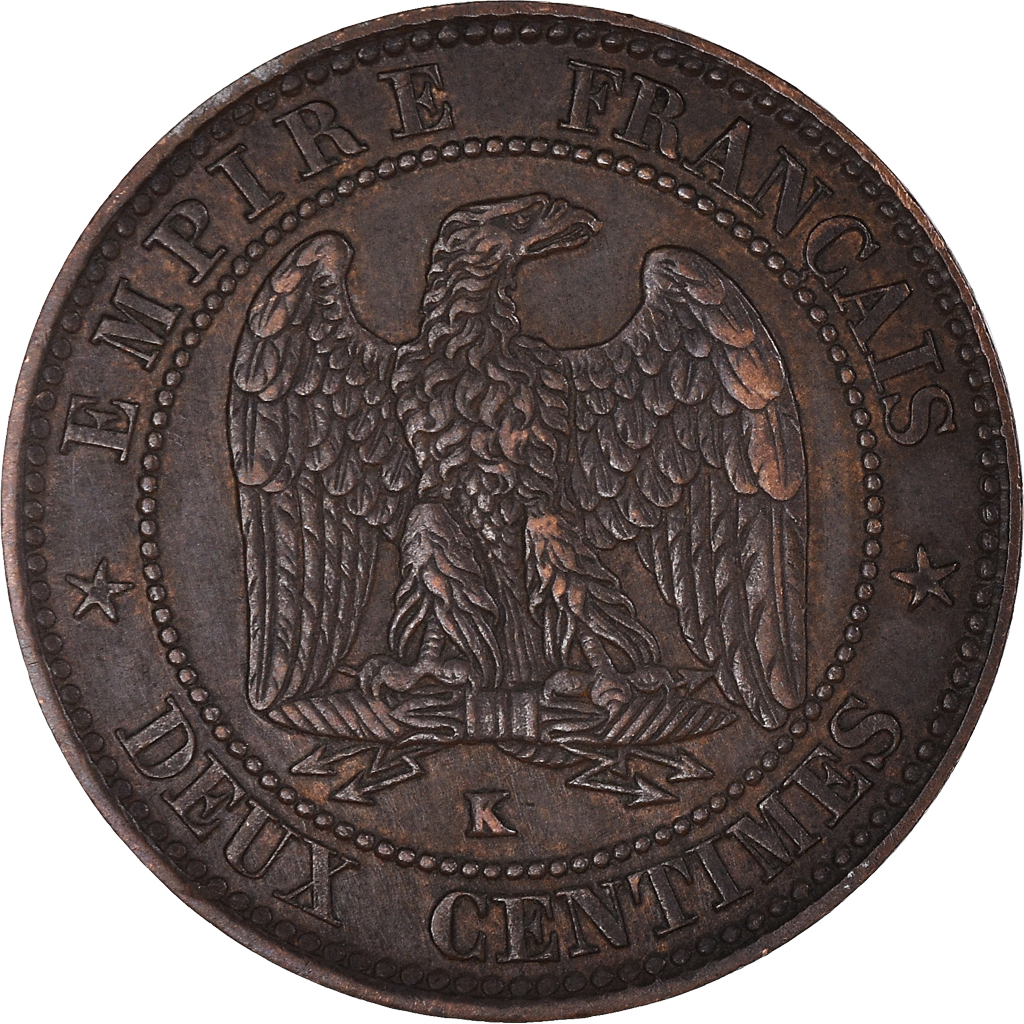Coin, France, Napoléon III, 2 Centimes, 1856, Bordeaux, , Bronze