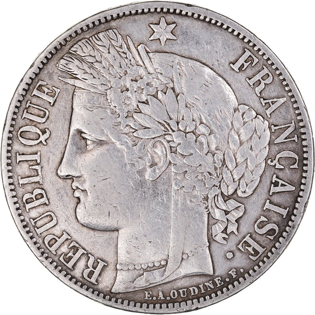 Coin, France, Cérès, 5 Francs, 1870, Paris, , Silver, KM:819