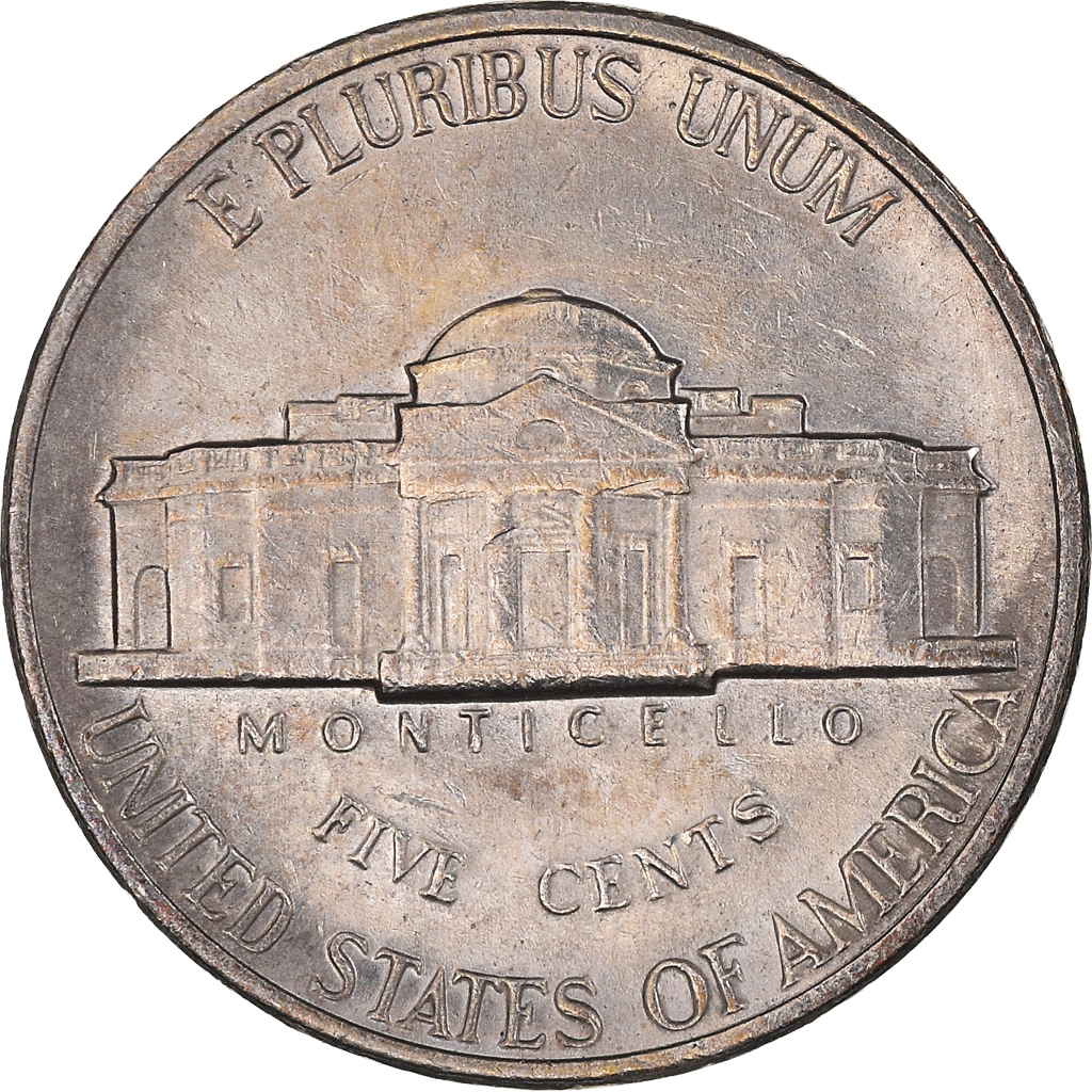 Moneda, Estados Unidos, Thomas Jefferson, 5 Cents, 1988, Denver, MBC+, Cobre -